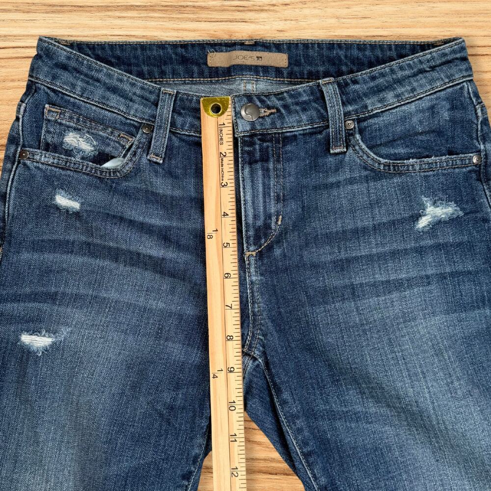 Joe's Jeans Ex-Lover Boyfriend Cropped Distressed Fringe Hem Denim Jeans Size 26 - Picture 8 of 10